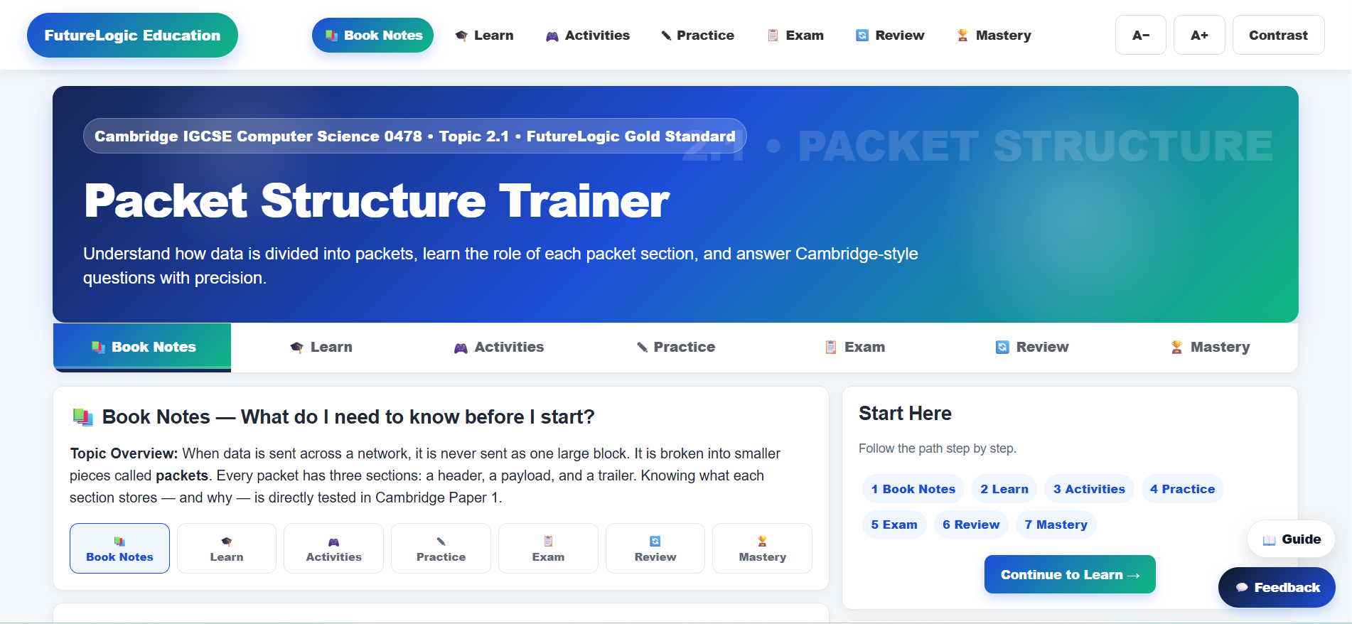 Packet Structure Trainer preview